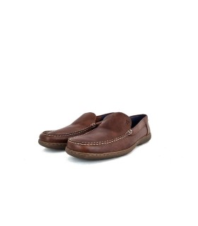 zapato mocasin  de hombre modelo Libano en piel de color marrón fabricado por Notton
