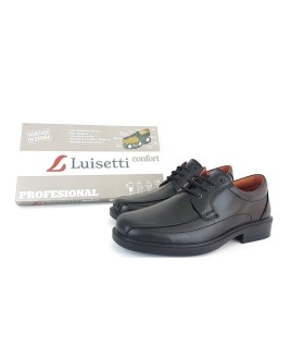 Zapato de hombre para trabajar,para profesionales de la hostelería en negro con cordones de Luisetti