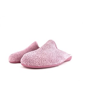 Zapatilla descalza atras casa tela rizo rosa de Gema García de mujer