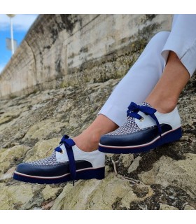 Zapato mujer cordones Nerea azul de Nival woman
