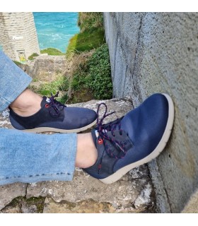 Zapato piel azul punteada hombre verano de Himalaya