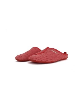 zapatilla de casa para mujer chinela con plantilla extraible muy flexible de Cabrera color coral